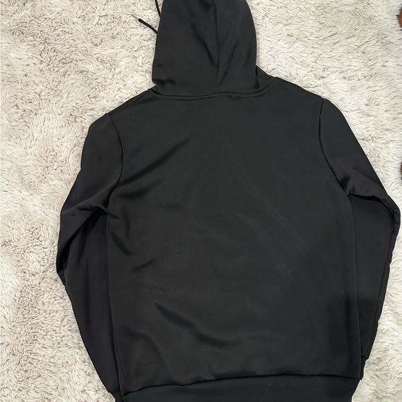 Letter Graphic Kangaroo Pocket Drawstring Thermal Hoodie - Picture 2 of 2